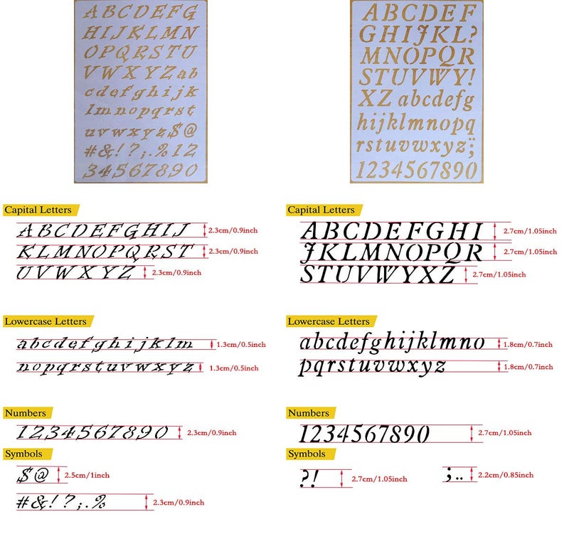 SKATAN Pack of 8 Plastic Alphabet Letter Number Drawing Painting Stencils Sets for Scrapbook/DIY Painting Craft Projectsï¼ŒLetter Height is About 1 inch - Image 4